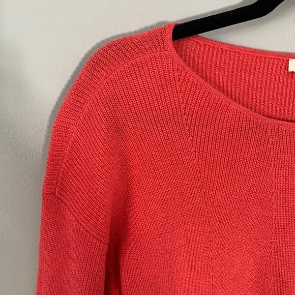 Talbots rib knit cotton blend long sleeve crewneck pullover sweater - Picture 3 of 10